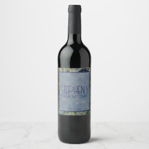 Étiquette Pour Bouteilles De Vin Blues Silver