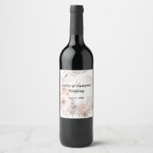 Étiquette Pour Bouteilles De Vin Blush Boho séché Floral Custom Wedding (Devant)