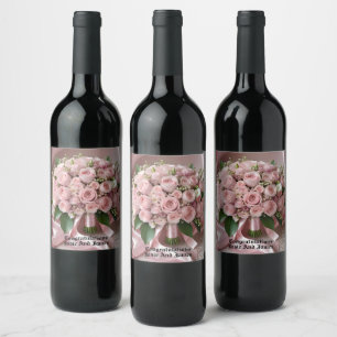 Étiquette Pour Bouteilles De Vin "Blush of Love : A Bouquet of Timeless Romance"