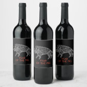 Étiquette Pour Bouteilles De Vin Boar sauvage avec Runes (Bouteilles)