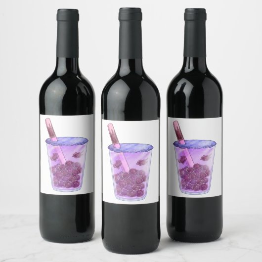 Étiquette Pour Bouteilles De Vin Boba Cats (Bouteilles)