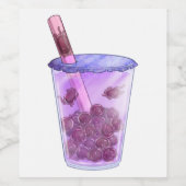 Étiquette Pour Bouteilles De Vin Boba Cats (Étiquettes simples)