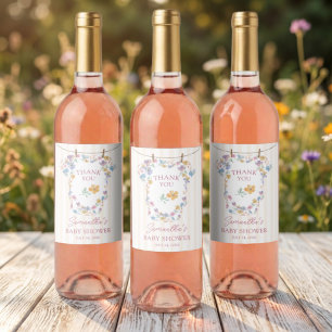 Étiquette Pour Bouteilles De Vin Body Bébé en Fleur Favor Body Bébé Cadeau Baby Sho