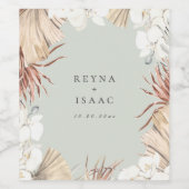 Étiquette Pour Bouteilles De Vin Bohême Botanique Personnalisé (Étiquettes simples)