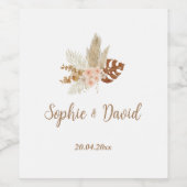 Étiquette Pour Bouteilles De Vin Boheme Chic Floral (Étiquettes simples)