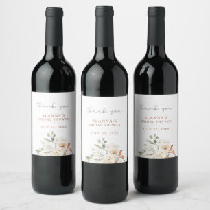 Étiquette Pour Bouteilles De Vin Bohème Floral Neutre