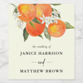 Étiquette Pour Bouteilles De Vin Boho Abstract Sketchy Orange Garden Wedding (Étiquettes simples)