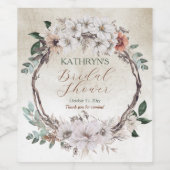 Étiquette Pour Bouteilles De Vin Boho automne floral mariage doucement estompé (Étiquettes simples)