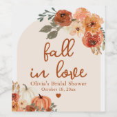 Étiquette Pour Bouteilles De Vin Boho Fall in Love Terracotta Citrouille Fête des m (Étiquettes simples)