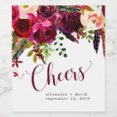 Étiquette Pour Bouteilles De Vin Boho Floral | Bravo (Étiquettes simples)