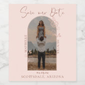 Étiquette Pour Bouteilles De Vin Boho Floral Rose moderne Photo Arch rose (Étiquettes simples)