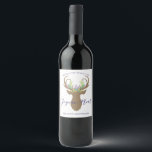 Étiquette Pour Bouteilles De Vin Boho French Christmas Joyeux Noel Typographie<br><div class="desc">Boho French Christmas Reindeer Joy Noel Typographie Vins Étiquettes Offrez-leur un cadeau chic et branché avec ces étiquettes de vin personnalisés qui présentent notre cerf boho avec des branches de pin pastel turquoise, lavande, rose et sauge dans ses bois et le salut de Noël français classique de Joyeux Noel. Facile...</div>