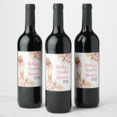 Étiquette Pour Bouteilles De Vin Boho Herbe de Pampas glace Vin Bouteille Fête (Bouteilles)