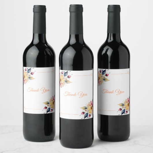 Étiquette Pour Bouteilles De Vin Boho Peachy Floral (Bouteilles)
