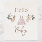 Étiquette Pour Bouteilles De Vin Boho rose Fille Vêtements bébé (Étiquettes simples)