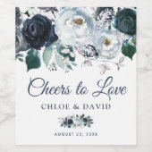 Étiquette Pour Bouteilles De Vin Boho Rustique bleu Floral encourage à l'amour (Étiquettes simples)