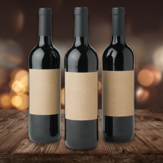 Étiquette Pour Bouteilles De Vin Boho rustique simple Kraft élégant