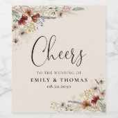 Étiquette Pour Bouteilles De Vin Boho Tiny Fleur sauvage Mariage Vin Étiquette (Étiquettes simples)