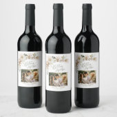 Étiquette Pour Bouteilles De Vin Boho vert & or Botanique Mariage photo (Bouteilles)
