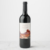 Étiquette Pour Bouteilles De Vin Boho Watercolor Desert Mariage (Devant)