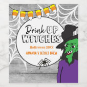 Étiquette Pour Bouteilles De Vin Boire des sorcières Halloween (Étiquettes simples)