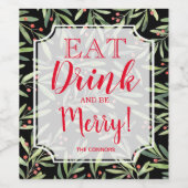 Étiquette Pour Bouteilles De Vin Boire et être Joyeux vacances (Étiquettes simples)