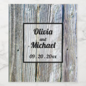 Étiquette Pour Bouteilles De Vin Bois de grange rustique (Étiquettes simples)