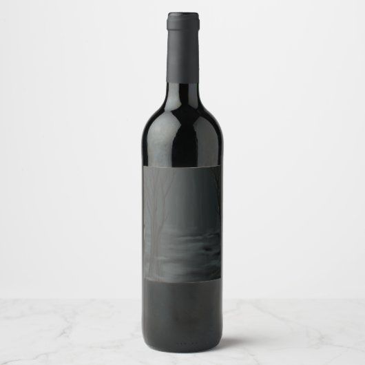 Étiquette Pour Bouteilles De Vin Bois foncé (Devant)
