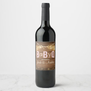 Étiquette Pour Bouteilles De Vin Bois mixte d'étiquette de bouteille de vin de bab