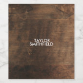 ÉTIQUETTE POUR BOUTEILLES DE VIN BOIS RUSTIQUE (Étiquettes simples)