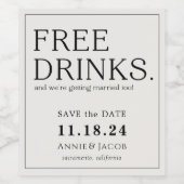 Étiquette Pour Bouteilles De Vin Boissons gratuites Enregistrer la date (Étiquettes simples)