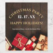 Étiquette Pour Bouteilles De Vin Boîte cadeau rustique, Noël (Étiquettes simples)