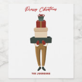 Étiquette Pour Bouteilles De Vin Boîtes de Noël (Étiquettes simples)