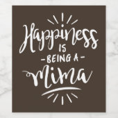 Étiquette Pour Bouteilles De Vin Bonheur Mima (Étiquettes simples)