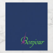 Étiquette Pour Bouteilles De Vin Bonjour (Étiquettes simples)