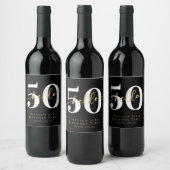 Étiquette Pour Bouteilles De Vin Bonjour 50 Cinquantième fête d'anniversaire (Bouteilles)
