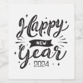Étiquette Pour Bouteilles De Vin Bonne année 2024 (Étiquettes simples)