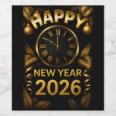Étiquette Pour Bouteilles De Vin "Bonne année 2026" (Étiquettes simples)