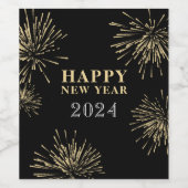 Étiquette Pour Bouteilles De Vin Bonne année Black Gold (Étiquettes simples)