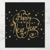 Étiquette Pour Bouteilles De Vin Bonne année, conception décorative, (Étiquettes simples)