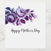 Étiquette Pour Bouteilles De Vin Bonne fête des mères (Étiquettes simples)