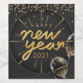 Étiquette Pour Bouteilles De Vin Bonne fête du Nouvel An (Étiquettes simples)