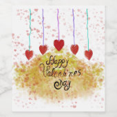 Étiquette Pour Bouteilles De Vin Bonne Saint Valentin (Étiquettes simples)