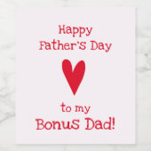 Étiquette Pour Bouteilles De Vin Bonus Papa ! Bonne Fête des pères (Étiquettes simples)