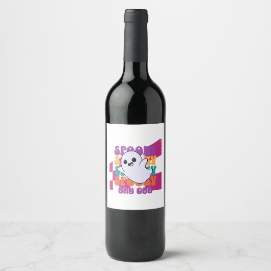 Étiquette Pour Bouteilles De Vin Boo éffrayant (Devant)