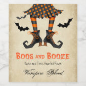Étiquette Pour Bouteilles De Vin Boos et Booze sang vampire (Étiquettes simples)