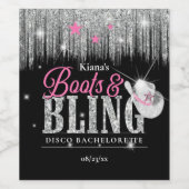 Étiquette Pour Bouteilles De Vin Boots 'n Bling Disco Bachelorette ID925 (Étiquettes simples)