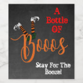 Étiquette Pour Bouteilles De Vin Booze & Boo Party (Étiquettes simples)