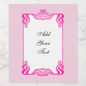 Étiquette Pour Bouteilles De Vin Bordure Art Nouveau rose (Étiquettes simples)