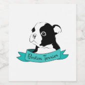 Étiquette Pour Bouteilles De Vin Boston Terrier (Étiquettes simples)